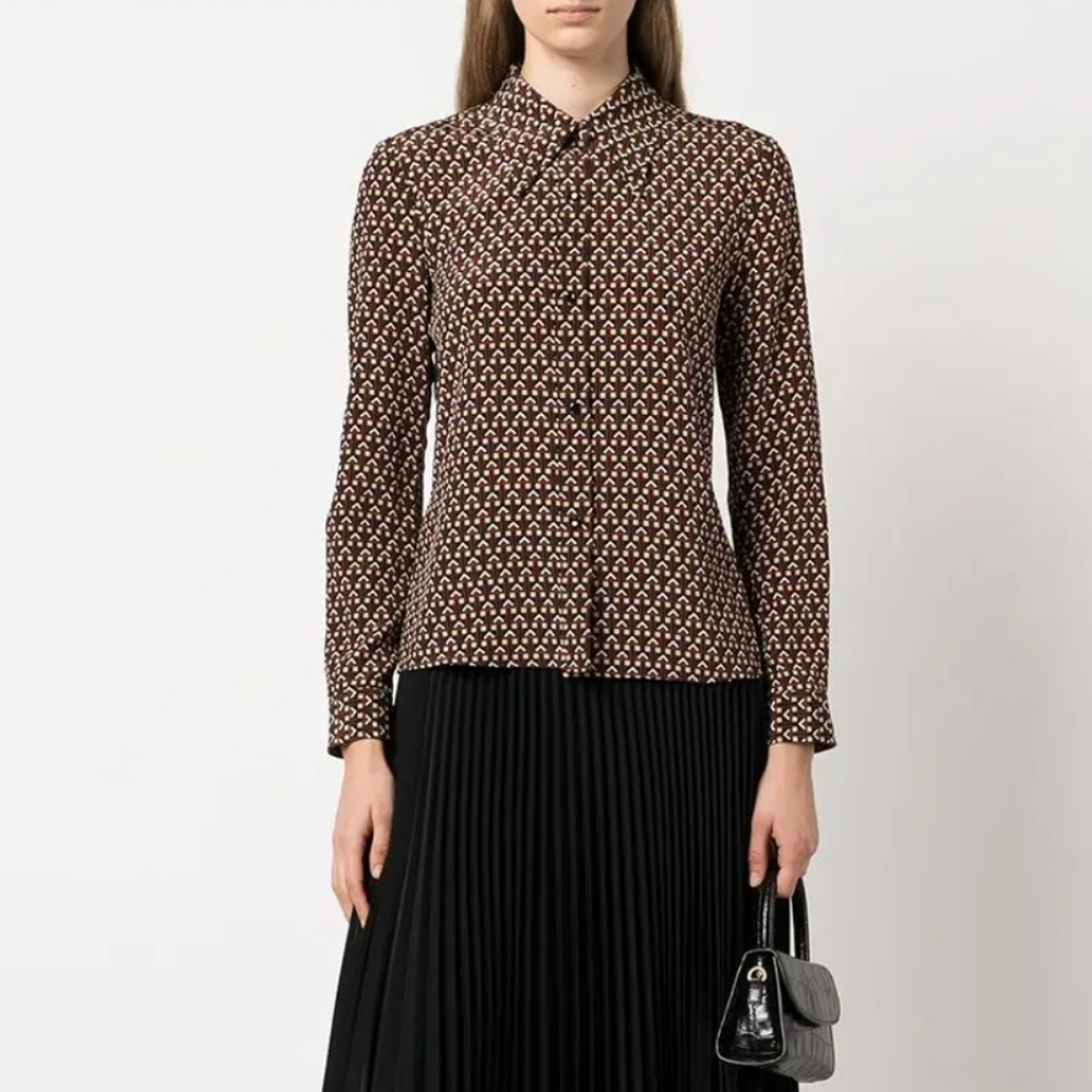 NILI LOTAN simone shirt in geometric print
